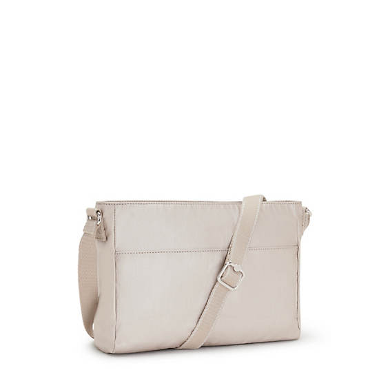 Kipling New Angie Metallic Crossbody Taske Beige | DK 1199XY